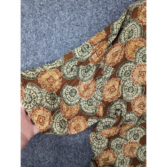 Green Gold Shells Vintage Chiamare Mens Unique Short Sleeve Shirt Shells Size L - Picture 2 of 10